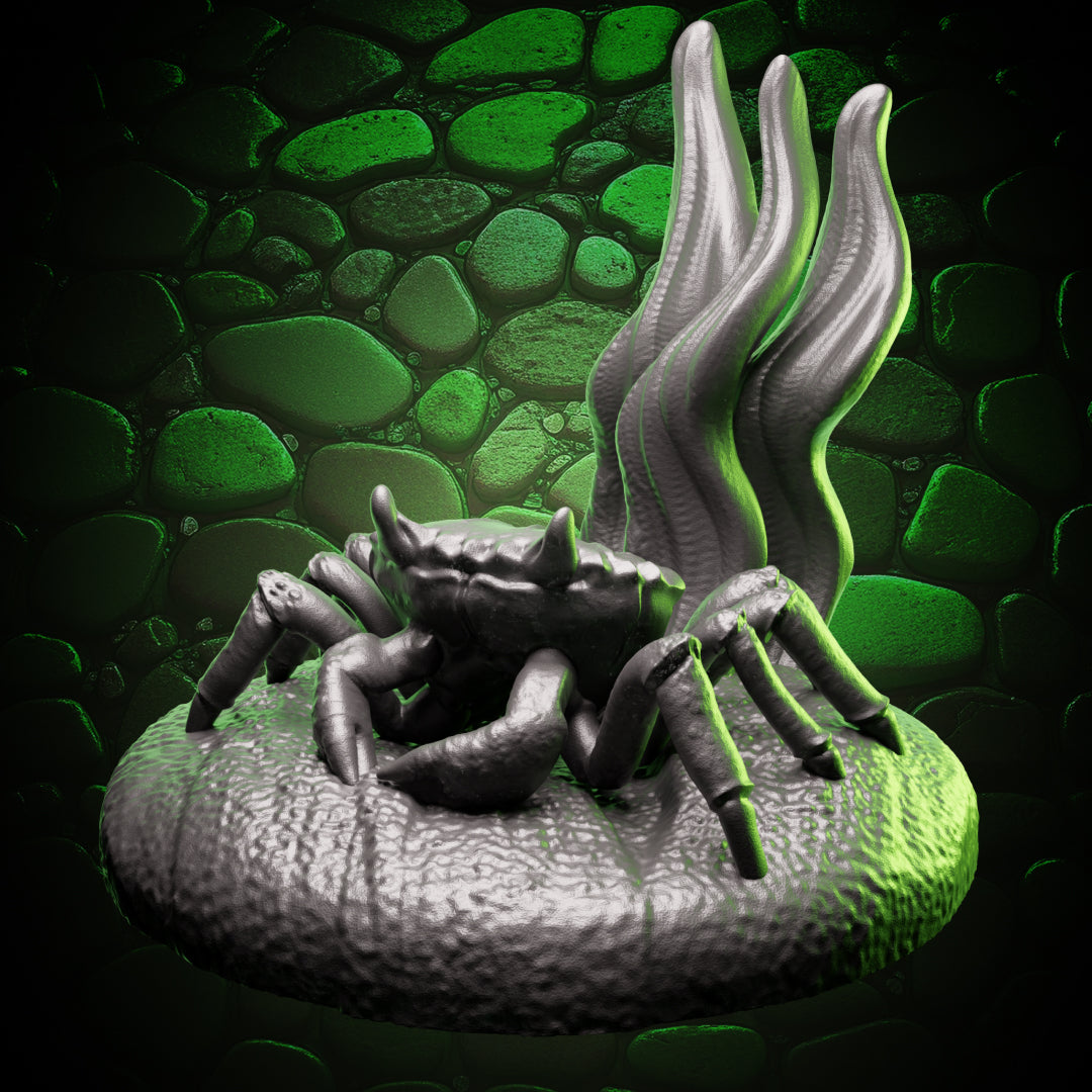Side view of Crab Familiar resin miniature, small companion for 5e and Pathfinder