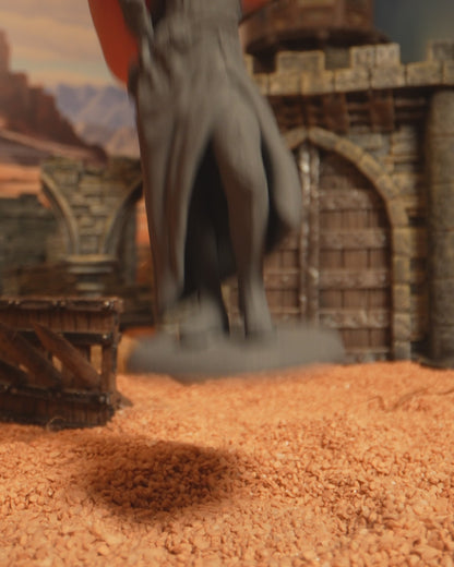 Animation of Female Human Monk miniature, highlighting sculpt details, agile stance, and minimalist gear. | Helios Tabletop
